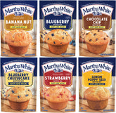 Martha White front packaging showing the six-flavor muffin sampler and variety