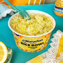 Maruchan bowl served in kitchen setting demonstrating easy meal solution
