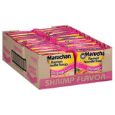 Maruchan front packaging shrimp ramen showing product and quick meal benefit