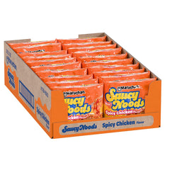 Maruchan front packaging spicy chicken showing bold branding and convenience