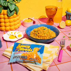 Maruchan 20-pack stacked in pantry illustrating value and long-term storage benefit