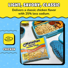 Maruchan seasoning packet next to noodles highlighting easy flavoring