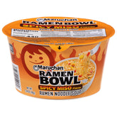 Maruchan front packaging showing spicy miso bowl and quick meal benefit
