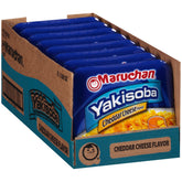Maruchan bowl front packaging showing cheddar yakisoba, convenience benefit