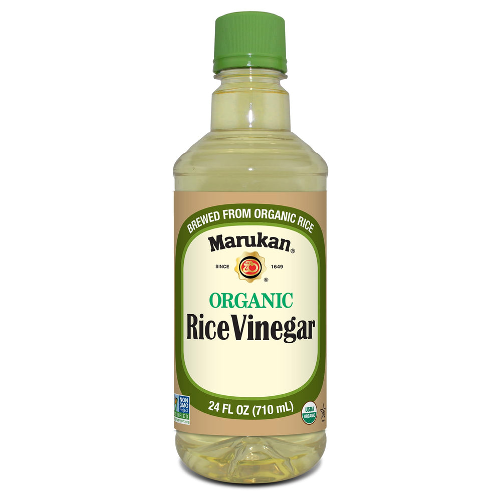 Marukan bottle front label showing organic certification and clean design benefit clarity