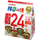 Marukome front packaging showing 24-serving variety pack and convenience benefits