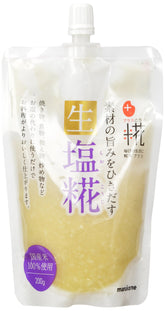 Marukome nama shio koji front packaging showing tub and label, clear ingredient benefit