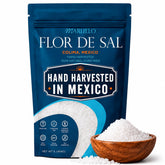 MARULLO front packaging showing 1 lb artisanal fleur de sel, highlights premium finish