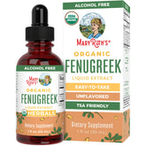 MARYRUTH'S front label showing the organic fenugreek extract, clear branding and benefits