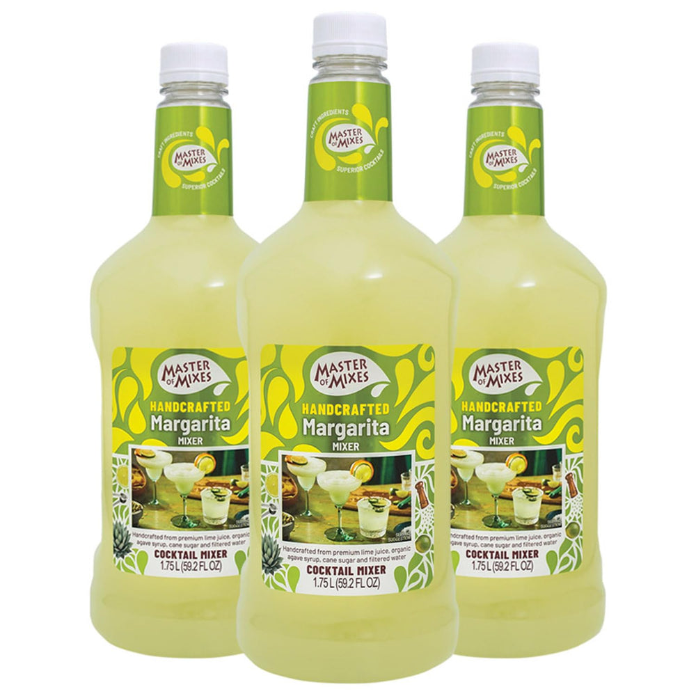 MASTER OF MIXES front packaging showing 1.75L bottle and boxed 3-pack for easy stocking