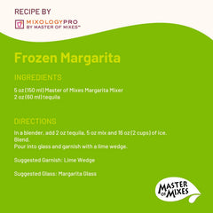 MASTER OF MIXES poured over ice into a shaker demonstrating quick cocktail prep