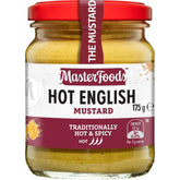 MasterFoods front label showing 175g jar and bold English mustard benefit