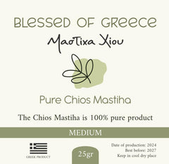 Mastic of Chios single medium tear in hand showing size and portability