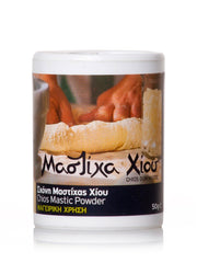 MASTIHA front packaging showing 50g pouch and clear branding, adds authentic Greek flavor