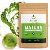 Matcha Wellness front tin showing packaging and freshness benefit