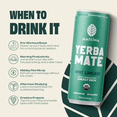 Mateina can opened pouring into glass demonstrating smooth non-carbonated sip