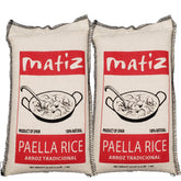 Matiz Valenciano front packaging showing brand and two 2.2 lb bags for convenience