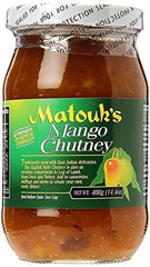 Matouk's mango chutney front jar label view showing product and pantry-ready use