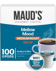 Maud's box front showing 100ct pods and brand for clear product choice