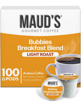 Maud's front packaging showing 100-count box and clear branding with convenient supply benefit