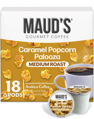 Maud's front packaging showing 18ct pods and sweet flavor benefit