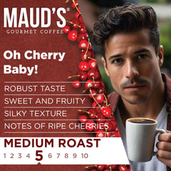 Maud's ground coffee texture from pod showing fine grind and even extraction benefit