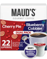 MAUD'S front box showing cherry and blueberry pods and flavor benefit
