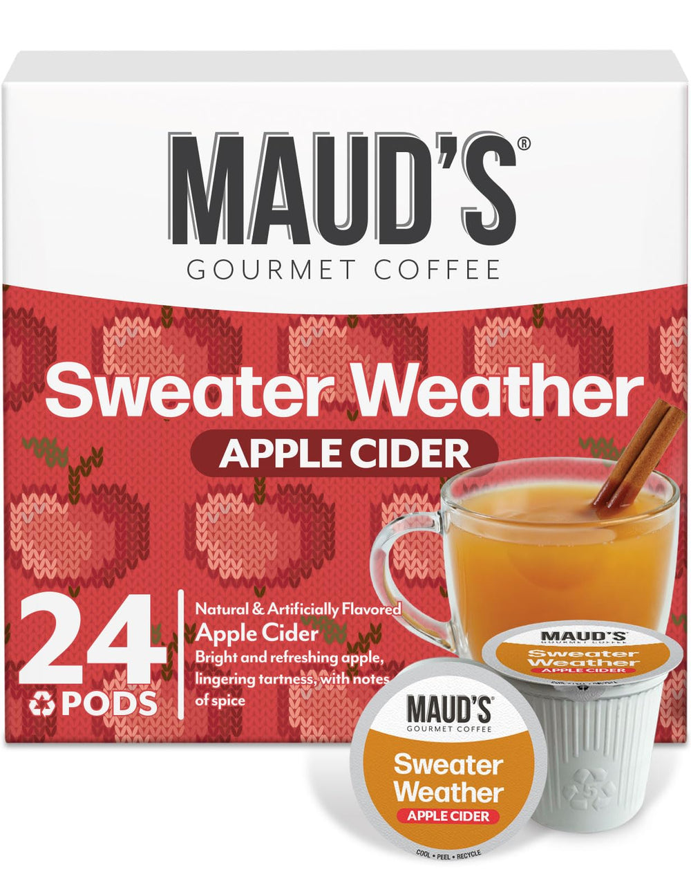 Maud's front box packaging showing 24ct and Sweater Weather branding for easy selection