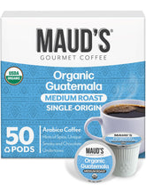 Maud's front packaging showing 50-count pod box and product branding benefit of clear quantity