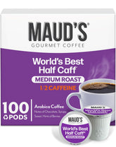 Maud's front packaging showing 100-count pods and clear product labeling for convenience