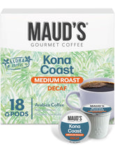 Maud’s front packaging showing 18ct pods and clear product benefit: smooth decaf