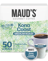 Maud's front packaging showing 50-count pods and clear roast information for easy selection