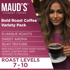 Maud's pods lined up in single-serve brewer for quick brewing