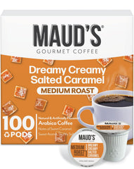 Maud's front packaging showing 100-count box and benefit of convenient supply