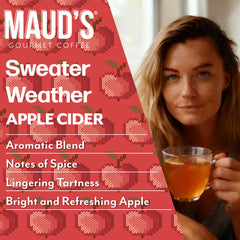 Maud's spices and ingredients flatlay showing apples and cinnamon for natural flavor