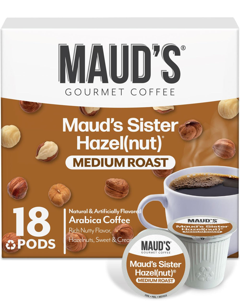 MAUD'S front packaging showing 18-count pods and clear product branding benefit fresh convenience
