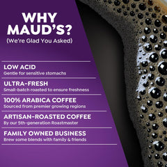 MAUD'S lineup of six flavor pods displaying variety and flavor choice