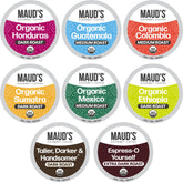 MAUD'S front packaging showing the 56ct variety pack and flavor list, communicates variety