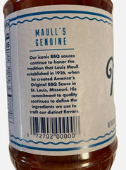 Maull's sauce drizzled on ribs adding glossy finish and rich taste
