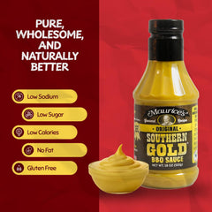Maurice's Southern Gold label detail highlighting family recipe and authentic origin