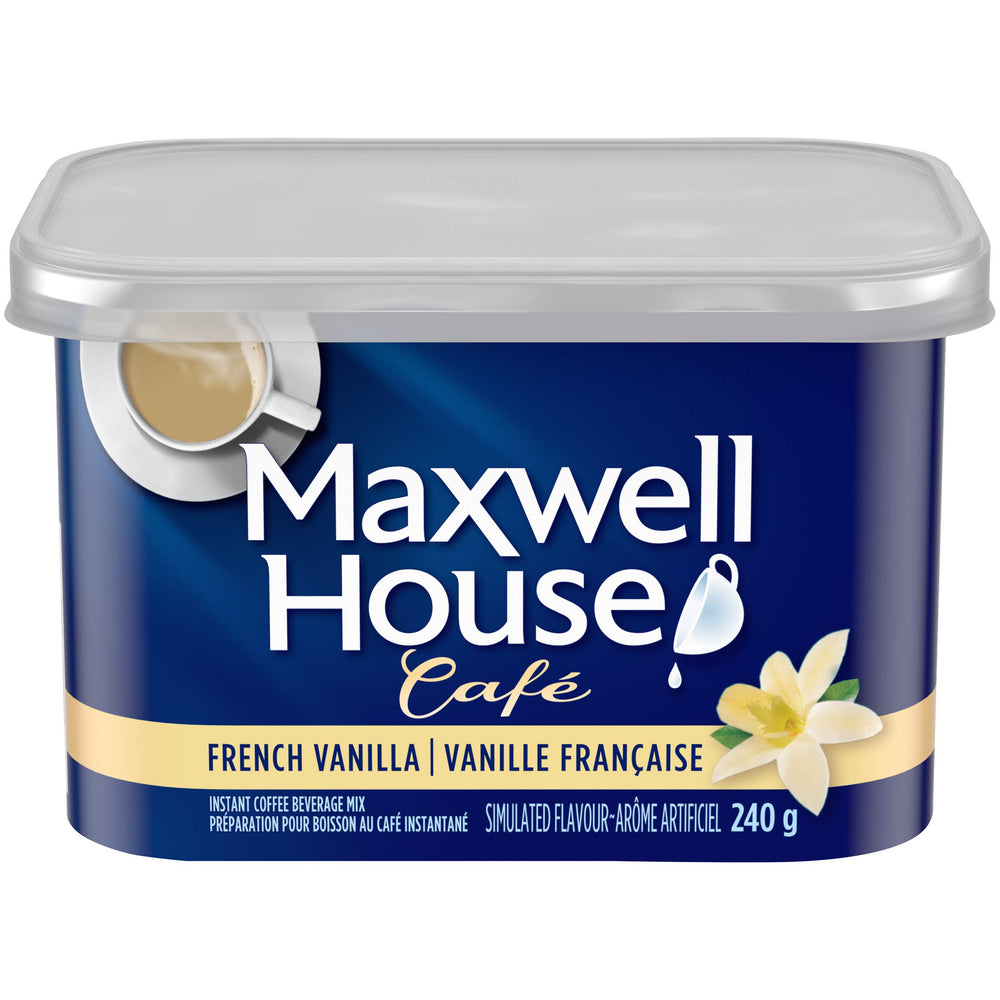MAXWELL HOUSE front tub showing packaging and convenience