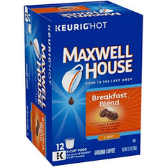 MAXWELL HOUSE close-up of K-Cup top label, clear brewing instructions benefit