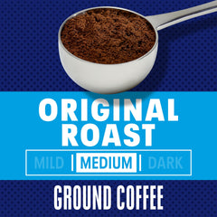 Close-up of Maxwell House ground coffee texture, rich aroma ready to brew