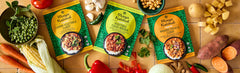 Maya Kaimal curry served over rice illustrating an easy ready-to-eat meal