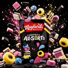 Maynards Bassetts open carton overhead showing variety, perfect for sharing