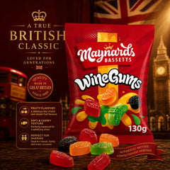 Maynards Bassetts open bag spilling gummies showing easy sharing benefit