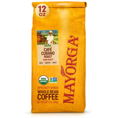 Mayorga front packaging showing 12oz bag and bold roast for clear shelf recognition
