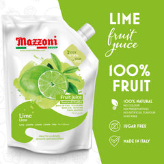 Mazzoni lime juice pouring from spout demonstrating easy use
