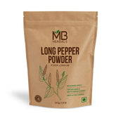 MB Herbals long pepper front packaging showing label and weight, highlights freshness