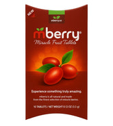 mberry front packaging showing compact 10‑count pack and travel benefit